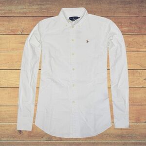 Ralph Lauren Womens Slim Fit Oxford Button Down Shirt Size 2